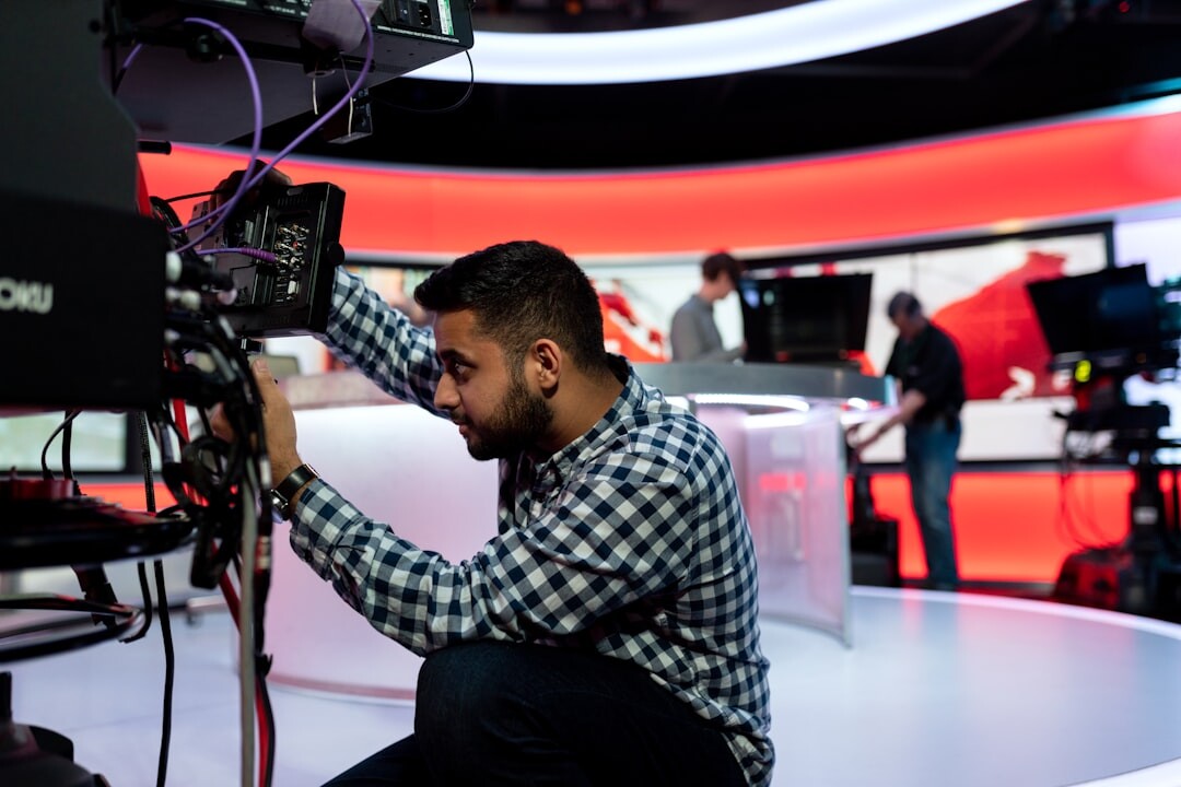 Professional media training workshop in a studio